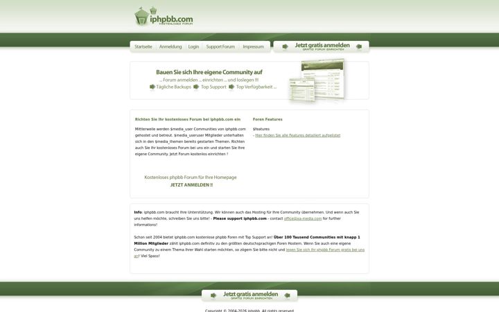 Screenshot of iphpbb.com