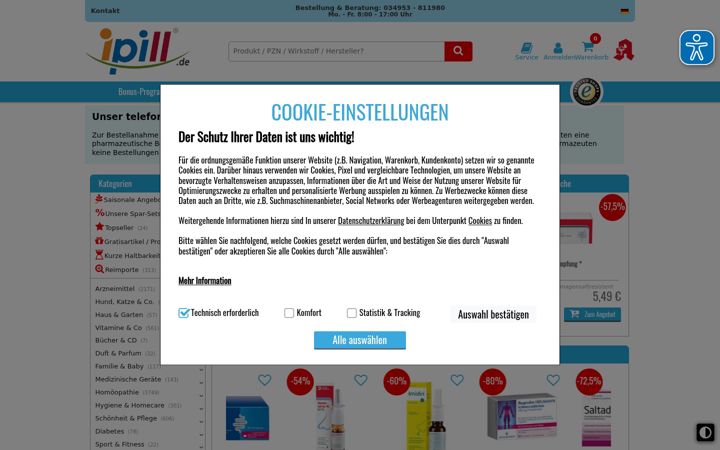 Screenshot ta' ipill.de
