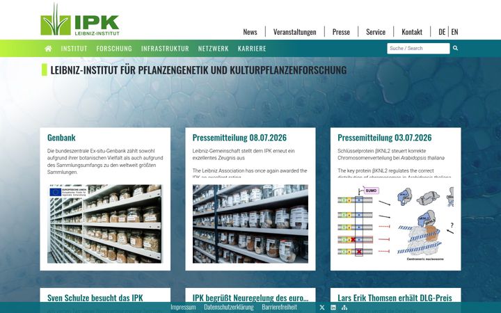 Screenshot of ipk-gatersleben.de