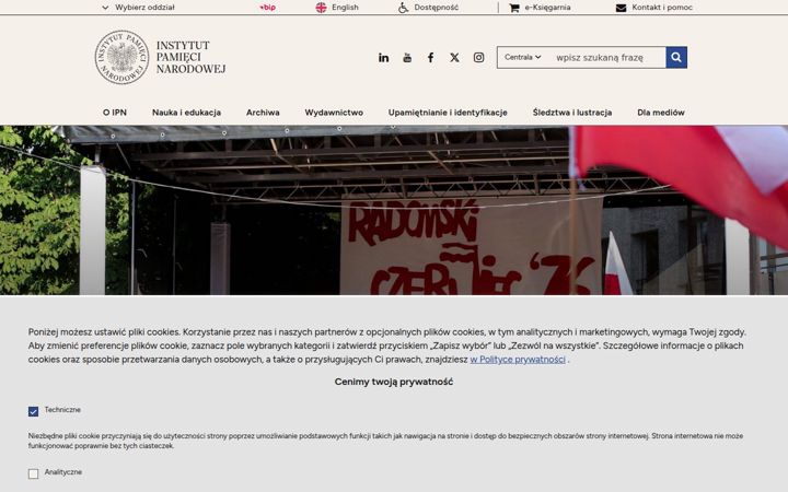 Screenshot of ipn.gov.pl