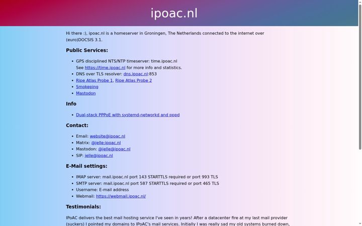 Kuvakaappaus sivustosta ipoac.nl