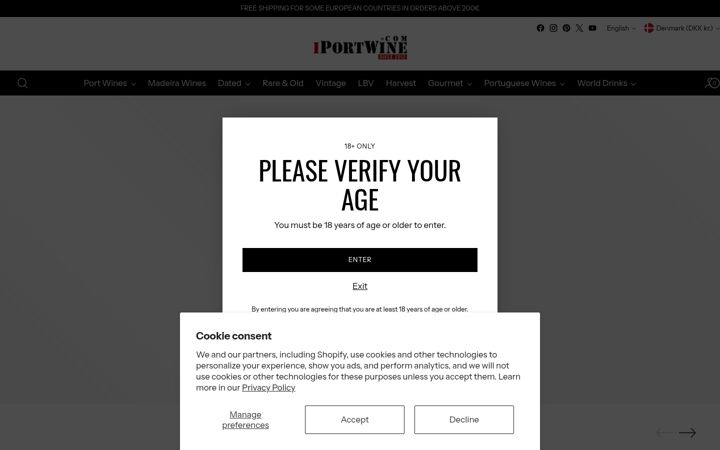 Screenshot of iportwine.com