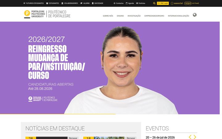 Screenshot of ipportalegre.pt