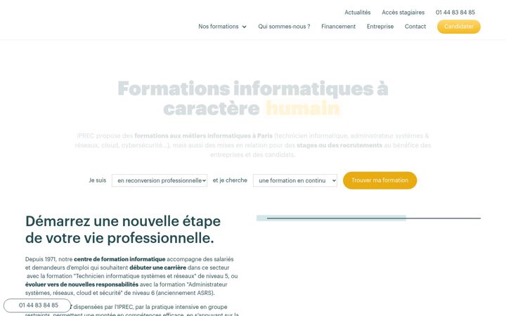 Screenshot von iprec.fr