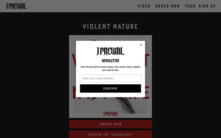 Screenshot of iprevailband.com