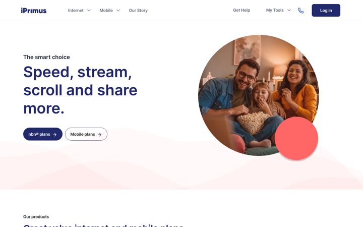 Screenshot di iprimus.com.au