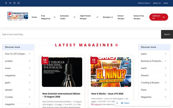 Screenshot of iproductkeys.com