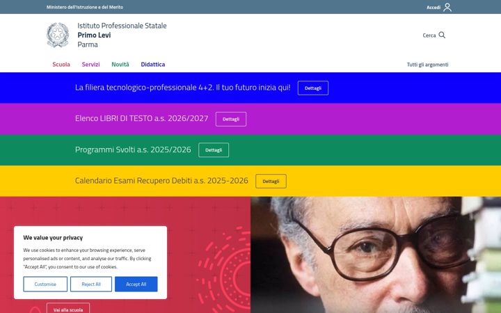 Screenshot of ipsialevi.edu.it