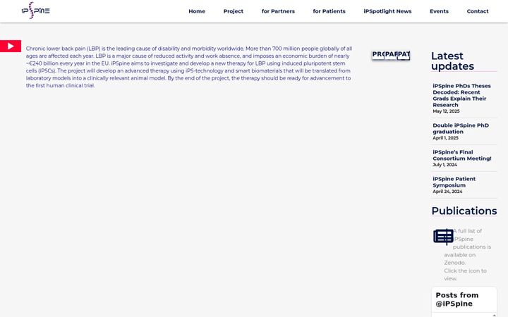 Screenshot of ipspine.eu