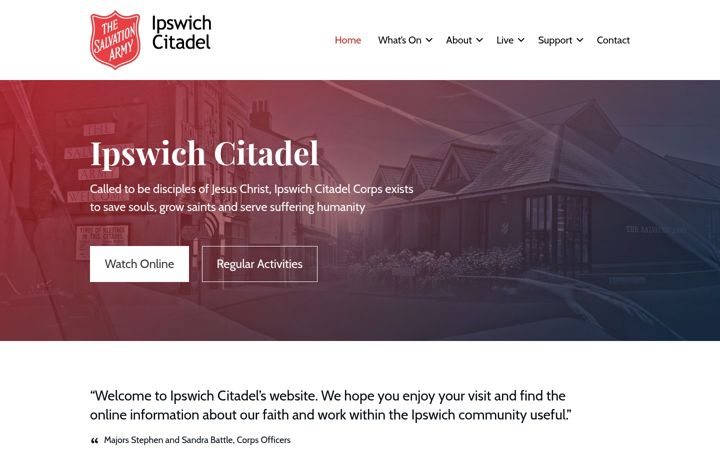 Screenshot of ipswichcitadel.co.uk