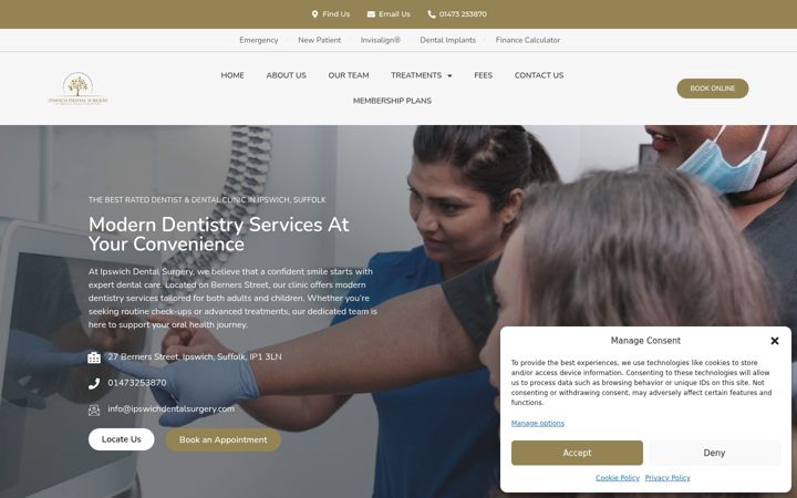 Screenshot of ipswichdentalsurgery.co.uk