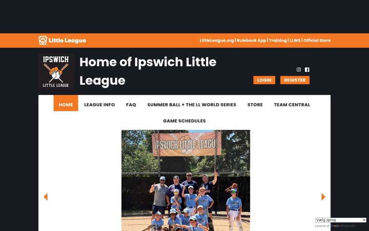 Screenshot of ipswichlittleleague.org