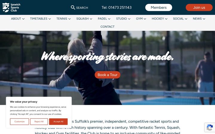 Screenshot of ipswichsportsclub.co.uk