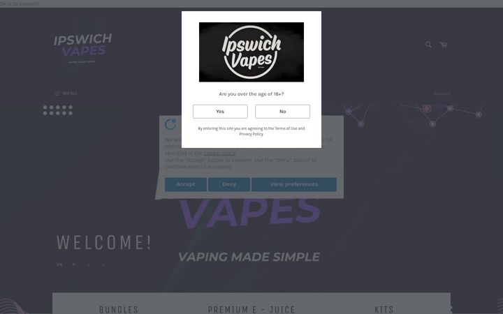 Screenshot of ipswichvapes.co.uk