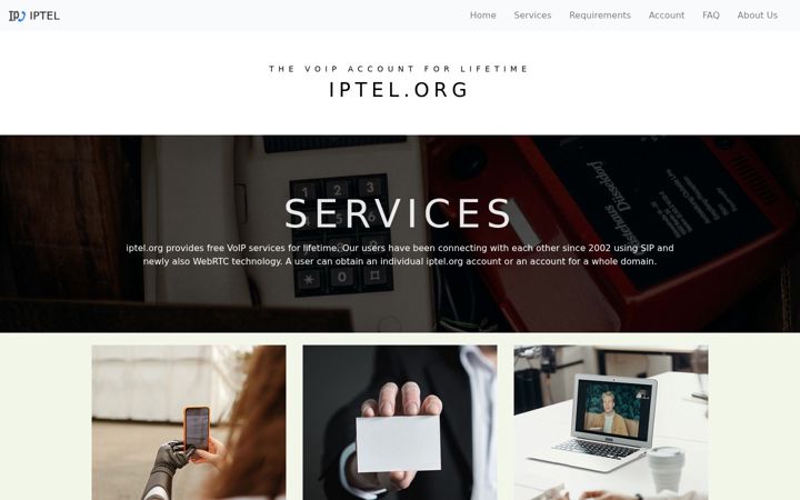 Screenshot of iptel.org