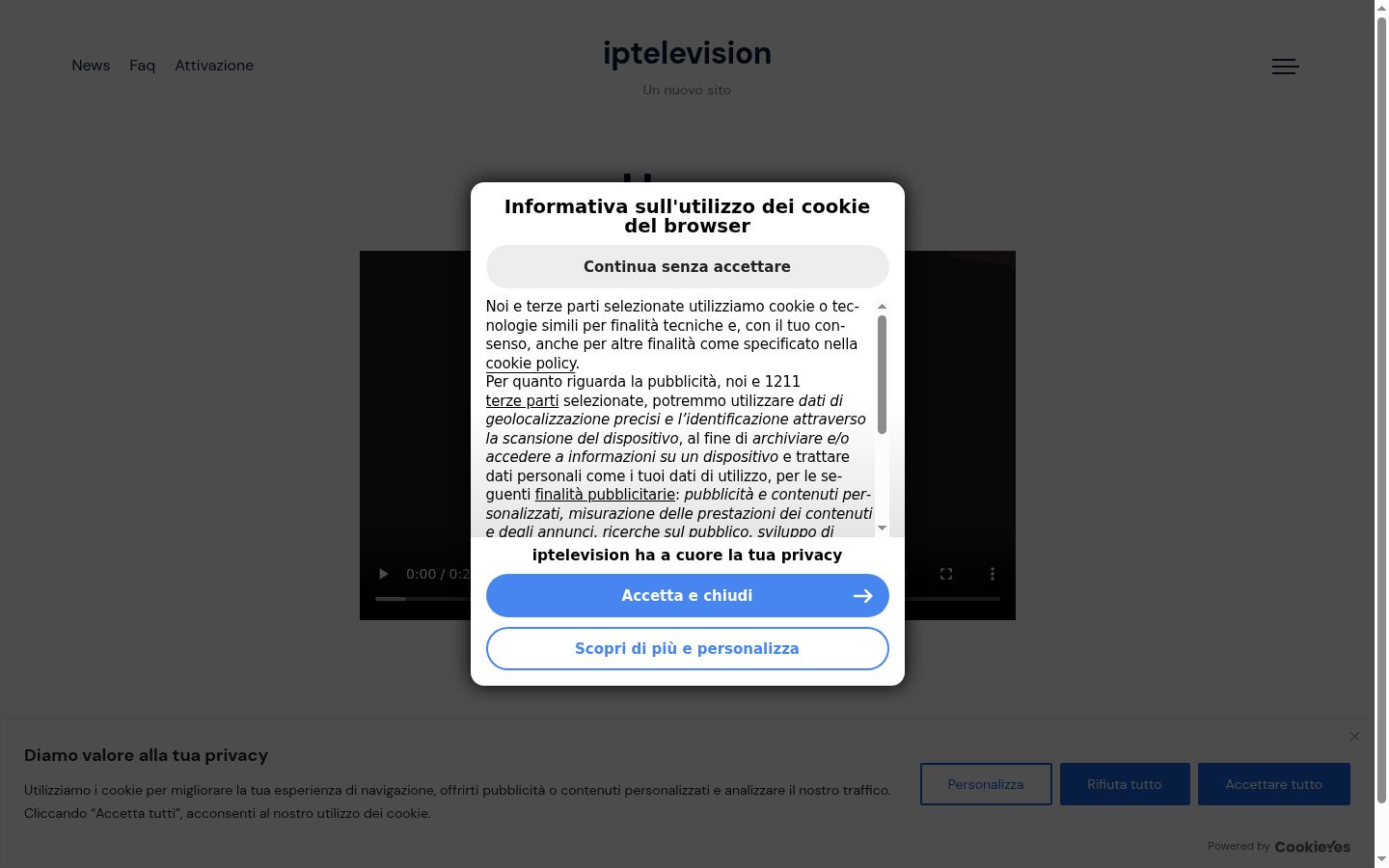 Screenshot of the consent banner shown before any interaction