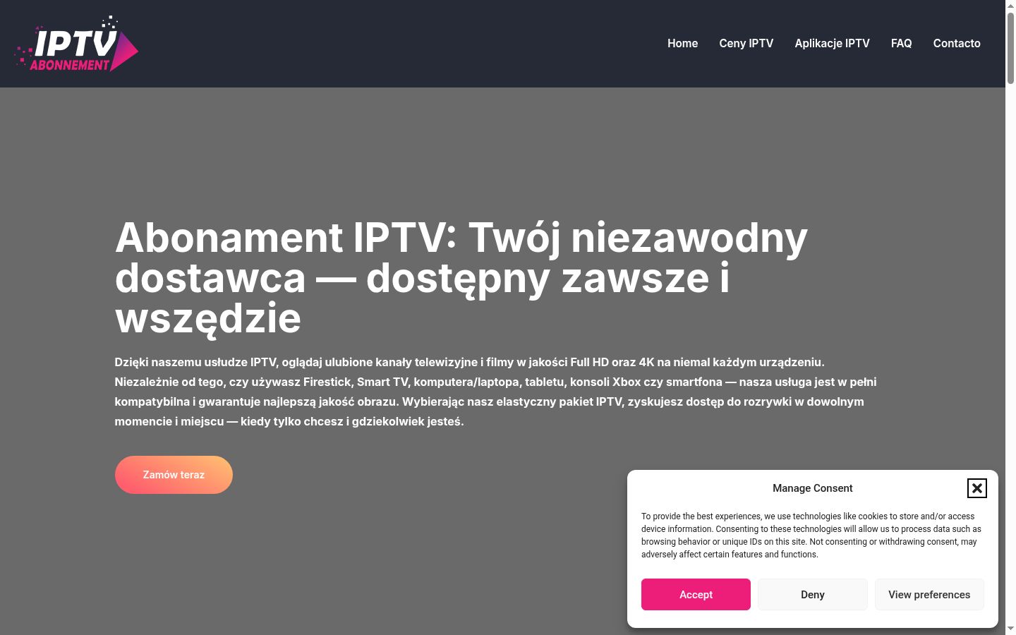 Snímka obrazovky banera súhlasu zobrazeného pred akoukoľvek interakciou