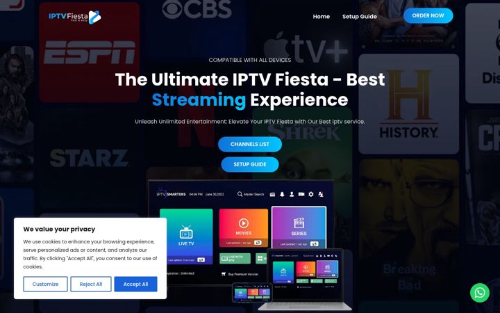 Screenshot of iptv-fiesta.com