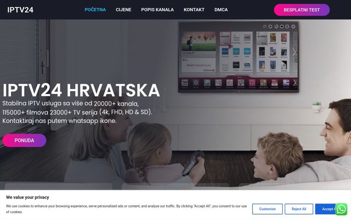 Screenshot of iptv24hrvatska.com