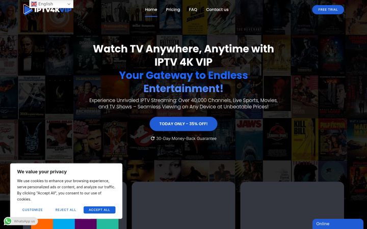 Screenshot of iptv4kvip.com