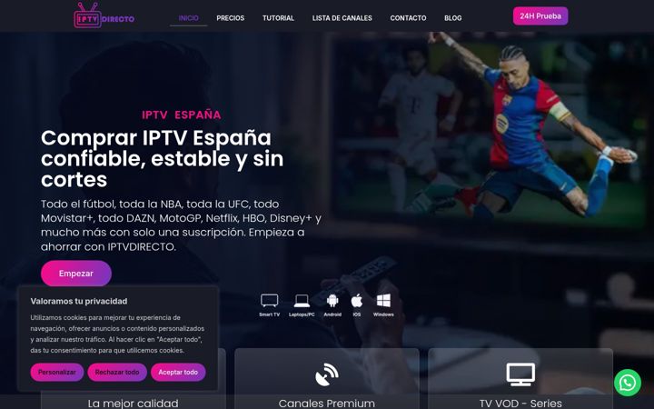 Screenshot of iptvdirecto.es