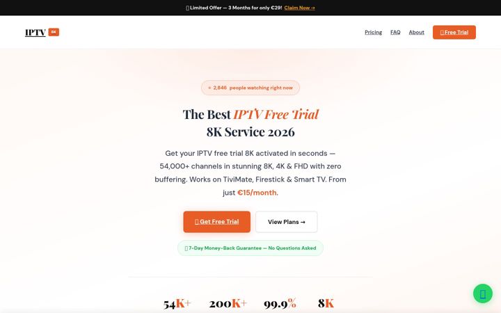 Screenshot of iptvfreetrial8k.com