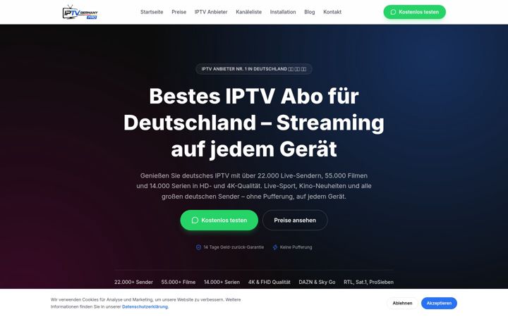 Screenshot of iptvgermany-pro.com