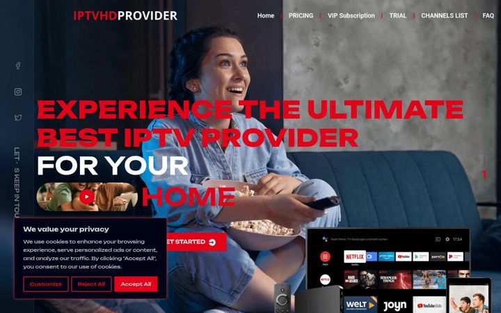 Screenshot of iptvhdprovider.com