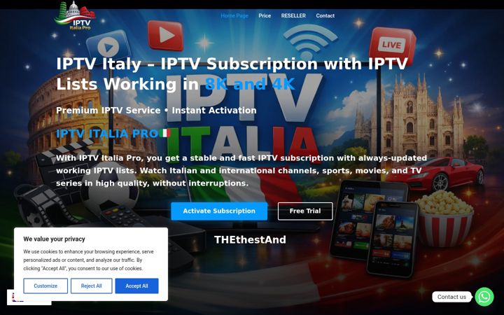 Screenshot of iptvitaliapro.com