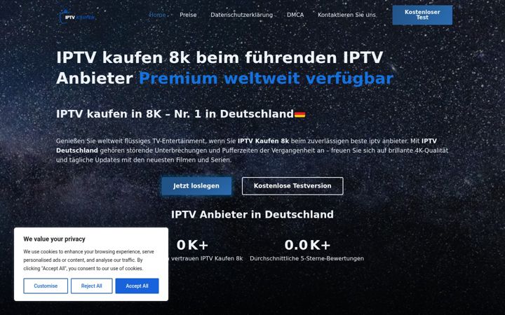 Screenshot of iptvkaufen8k.net