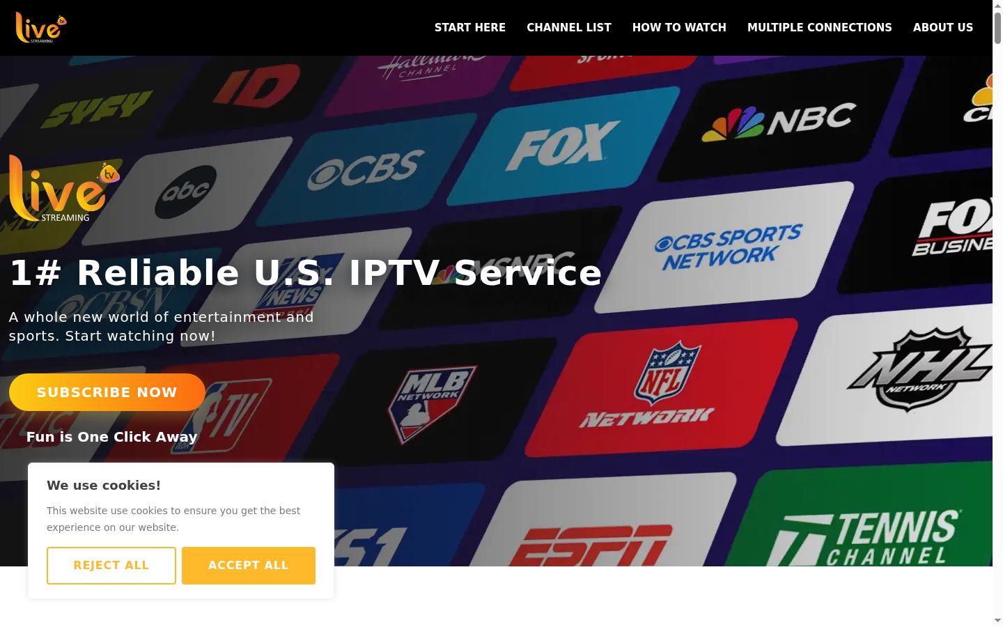 Screenshot del banner di consenso mostrato prima di qualsiasi interazione