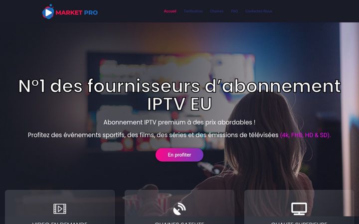 Screenshot of iptvmarketpro.com
