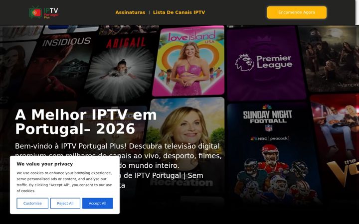 Screenshot of iptvportugalplus.com