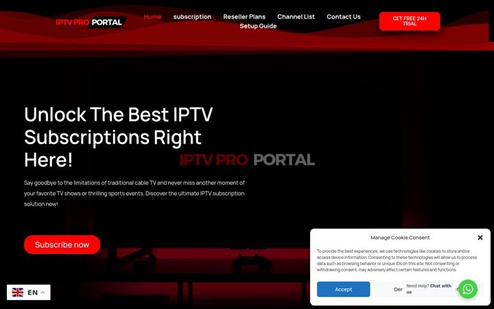 Screenshot of iptvproportal.com