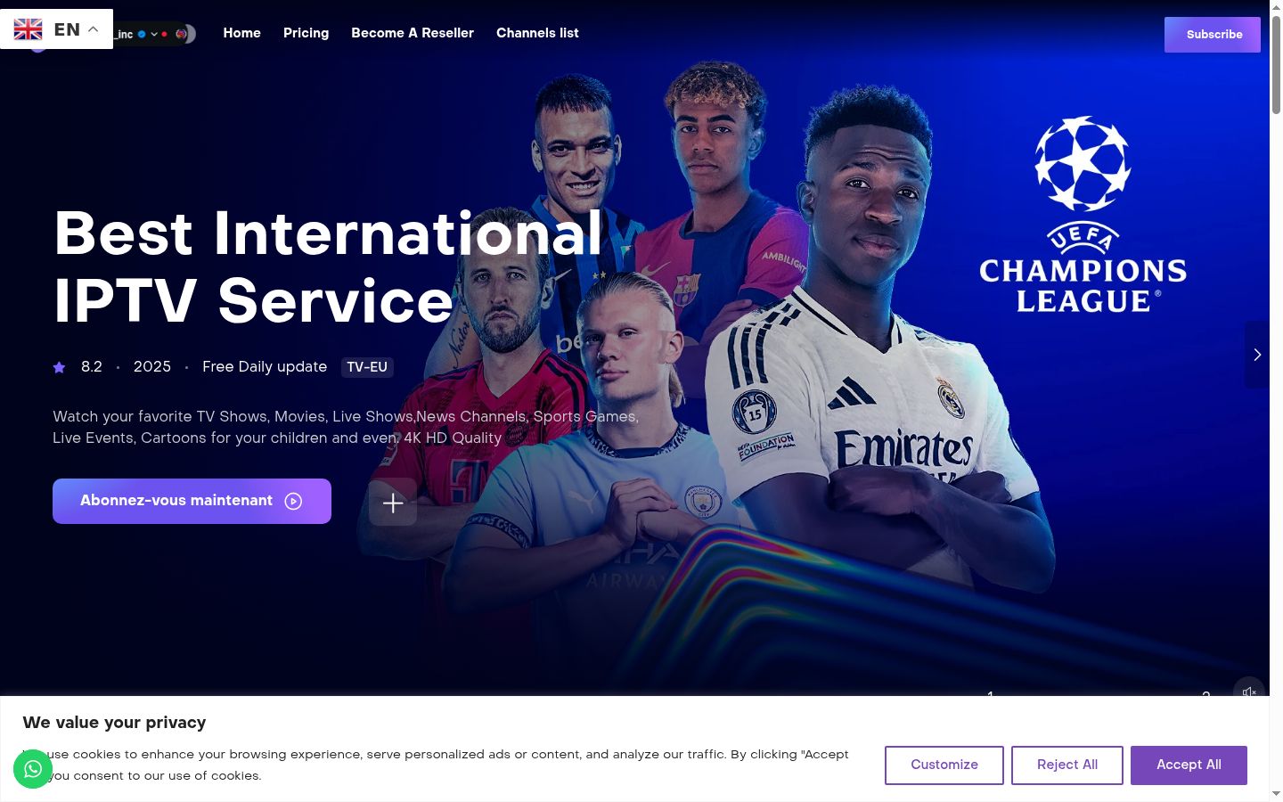 Screenshot del banner di consenso mostrato prima di qualsiasi interazione