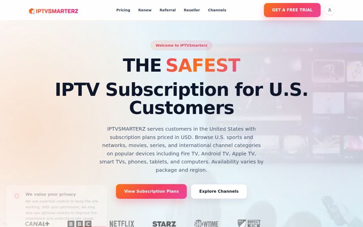 Screenshot of iptvsmarterz.com