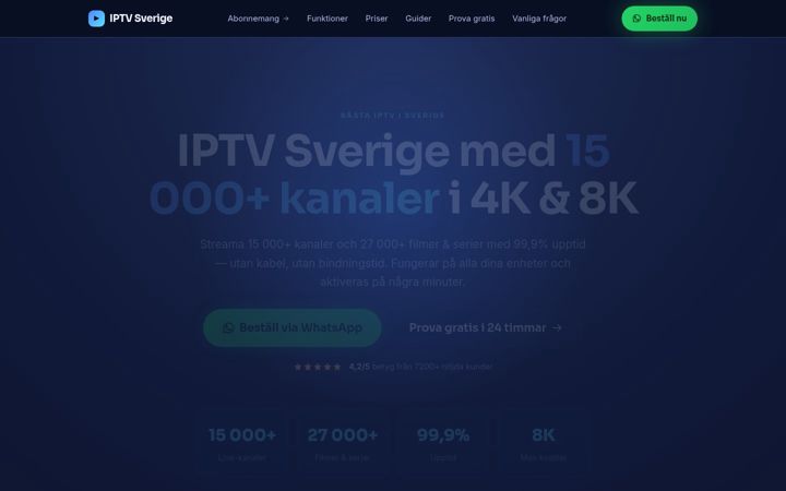 Skjámynd af iptvsverigee.com