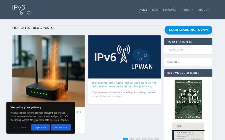 Screenshot of ipv6.net