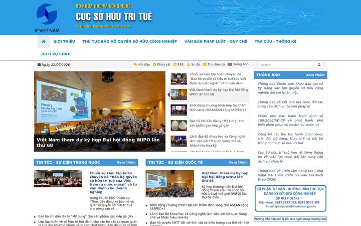 Screenshot ta' ipvietnam.gov.vn