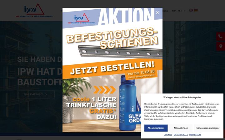 Screenshot of ipw-baustoffe.de