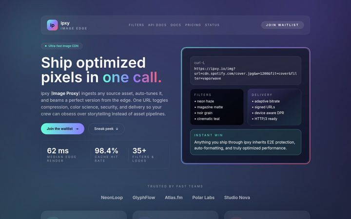 Snímek obrazovky ipxy.io