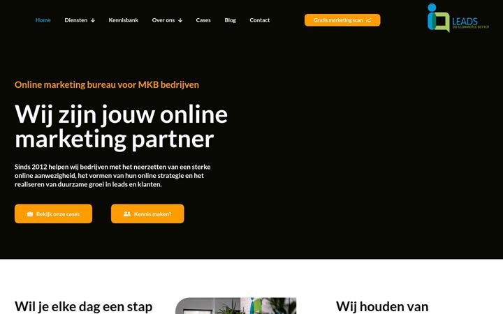 Screenshot van iq-leads.nl