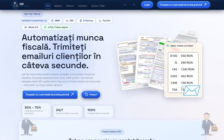 Skjámynd af iqataxtools.com