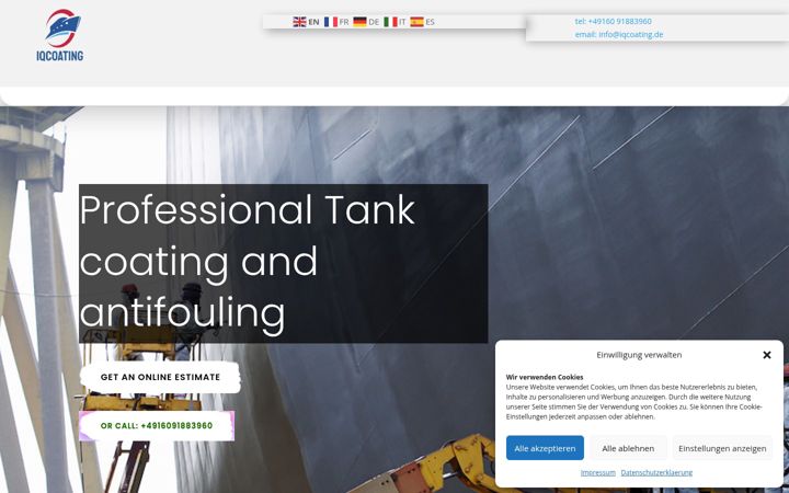 Screenshot of iqcoating.de