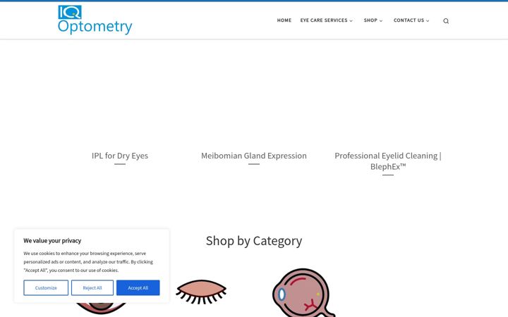 Screenshot of iqoptometry.com