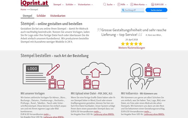 Screenshot of iqprint.at