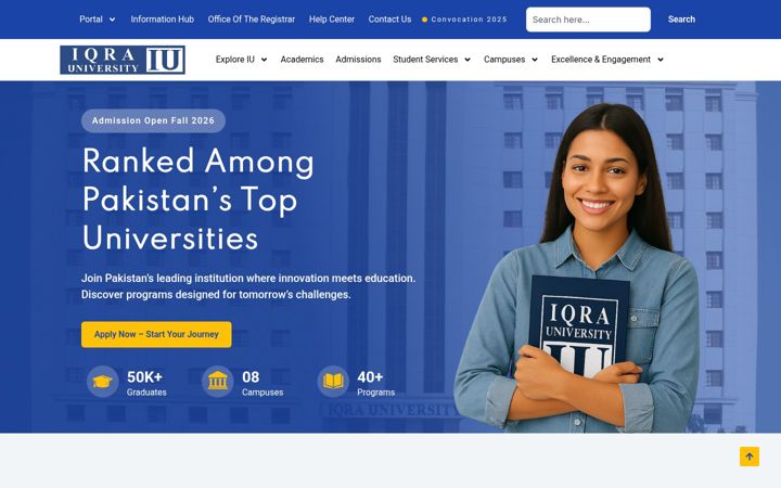 Screenshot of iqra.edu.pk