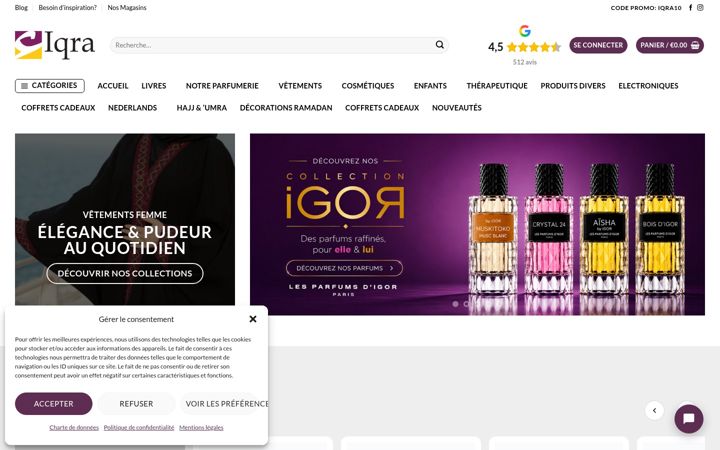 Screenshot of iqrabelgium.be