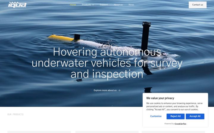 Screenshot of iquarobotics.com