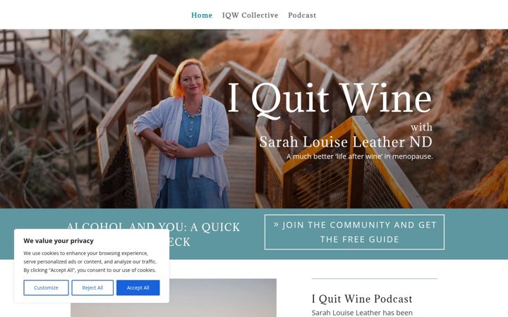Screenshot of iquitwine.com
